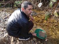 Jean Louis prospecting on stream in Posavina, Croatia