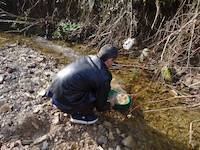 Washing the sand and gravel in the stream in Posavina, Croatia